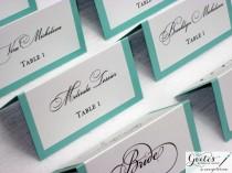 wedding photo - Double sided place cards, tent cards, guest cards, wedding place cards, printed escort cards, personalized. More Colors Available!