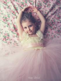 wedding photo - Dahlia Lace and Tulle Flower Girl Dress