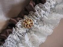 wedding photo - Chocolate Brown and Lace Garter
