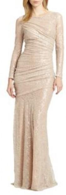 wedding photo - Carmen Marc Valvo Sequined Lace Gown