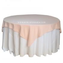 wedding photo - Blush Table Overlays 85 x 85 inches, Table Overlays for 6 FT Round Tables, Square Blush Tablecloths 