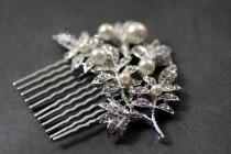 wedding photo - Crystal Branch  Swarovski crystal and pearl elegant bridal hair comb