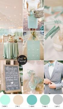 wedding photo - Mint And Tan Wedding Colour Palette