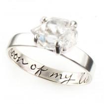 wedding photo - Herkimer Diamond Engagement Ring - Custom Quote Raw Stone Engagement Ring - Rough Cut Stone - Personalized Ring