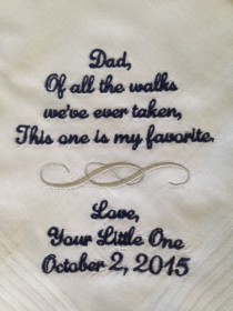 wedding photo - Father Handkerchief - Embroider handkerchief wedding - dad wedding handkerchief - personalize handkerchief
