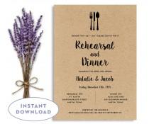 wedding photo - Rehearsal Dinner Invitation Template, Wedding Rehearsal Editable, Rehearsal Invitation INSTANT DOWNLOAD Word Template