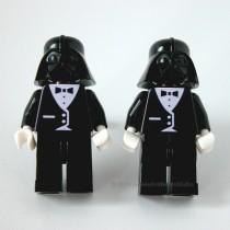 wedding photo - Lego Cufflink - Star Wars Darth Vader Black Tuxedo Figure Cufflinks - Groomsmen Gift - Wedding Cufflinks - Star Wars Wedding