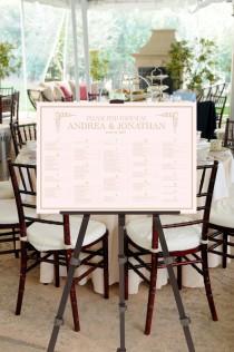 wedding photo - Wedding Seating Chart Sign -- Printable Digital File -- Simple and Fun Fonts -- Event, Calligraphy, Script, Blush Pink, Gold, Ballet