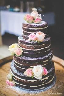 wedding photo - 31 Beautiful Naked Wedding Cake Ideas For 2016
