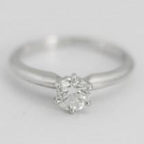 wedding photo - Solitaire Diamond Engagement Ring in 14k White Gold