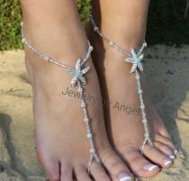 wedding photo - Crystal Rhinestone Starfish Foot Jewelry Wedding Starfish Barefoot Sandal Bridesmaid Gift Starfish Jewelry