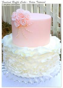 wedding photo - Fondant Ruffle Cake~ Video Tutorial