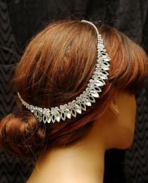 wedding photo -  Wedding Headband, Crystal Bridal Headpiece, Chain Headpiece, Wedding Hair Piece, Wedding Accessories, Forehead Chain Headpiece
