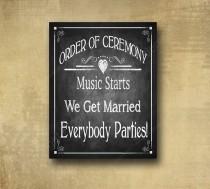 wedding photo - Order of Ceremony Wedding sign - chalkboard signage -  with optional add ons