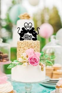 wedding photo - Mickey and Minnie Wedding Cake Topper - Personalized Cake Topper with YOUR Wedding Date
