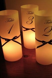 wedding photo - 20 Luminaries as table numbers, centerpieces, decoration, lighting, candles, at your wedding, event, or ball