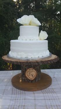 wedding photo - Wood Cupcake Stand, Personalized Cake Stand, Log Cake Stand, Tree Cake Stand, Wood Slice Cake Stand, Rustic Cake Stand, Stump Cake Stand