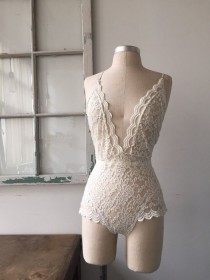 wedding photo - Bride To Be Ivory Lace Lingerie Teddy