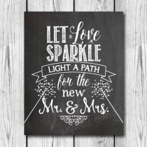 wedding photo - Chalkboard Wedding Sign, Printable Wedding Sign, Chalkboard Wedding Sparkle Sign, Wedding Decor, Wedding Signage,  Let Love Sparkle Sign