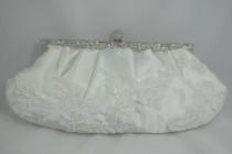 wedding photo - Lace Bridal Clutch, Pearl Wedding Handbag, White Lace Bridal Handbag, Pearl Clutch, Lace Clutch, Bridal Shower Gift, Beaded Wedding Clutch