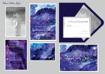 wedding photo - Star/Night Sky Wedding Invitations - Starry Night/Whimsical/Watercolor