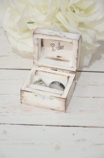 wedding photo - Rustic I DO ring bearer box - New