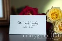 wedding photo - Wedding Place Cards - Simple Calligraphy Script Escort Cards - Affordable, Elegant Matching Signs & Custom Colors White Ink Available - SS07