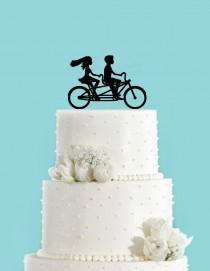 wedding photo - Bicycle Made for Two Tandem Bike Wedding Cake Topper