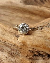 wedding photo - Moissanite Solitaire Branch Ring - 7mm