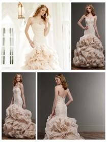 wedding photo - Spectacular Fit and Flare Sweetheart Wedding Dress with Swirls Skirt