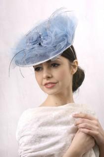 wedding photo - FREE EXPRESS shipping to USA! Light blue fascinator, Melbourne cup hat, Royal Ascot Hat, Kentucky derby hat, Derby fascinator hat, headpiece
