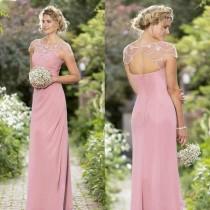 wedding photo -  Long Beads Mermaid Mother Of Bridal Dresses Jewel Neck Crystal Mother's Formal Wear Hollow True Bride Spring Long Pink Prom Evening Gowns Online with $103.21/Piece 