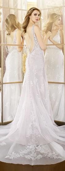 wedding photo - Soft Low Back Sheath Bridal Gown 