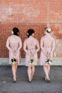 wedding photo - Rose Quartz / Dusty Rose Infinity Convertible Dress Knee Length... Bridesmaids, Special Occasion, Holidays, Prom, Beach, Honeymoon, Vacation