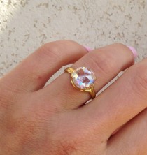 wedding photo - 20% off-SALE!!! Clear Quartz Ring - April Birthstone Ring - Gold Ring - Gemstone Ring - Birthstone Rings - Promise Ring - Vintage Band