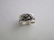 wedding photo - Love knot ring infinity knot ring silver celtic 10mm