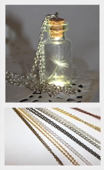 wedding photo - One Special Wish Dandelion Seed In a bottle, Jar Necklace, Vial Terrarium necklace, handmade dandelion jewelry, make a wish pendant