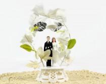 wedding photo - Wedding Cake Topper, Bride and Groom, Floral Arch, 1950s Wedding, Wedding Bells, Vintage Wedding