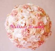 wedding photo - BROOCH BOUQUET "Blooming DAY" in beige blush champagne colours for wedding