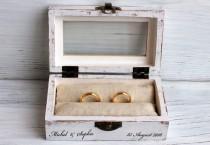 wedding photo - wedding ring box, decoupage box, ring bearer box, jewelry box, decoupage, wooden jewelry box, ring box, custom ring holder, personalized box