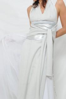 wedding photo - Convertible wedding dress-Handmade gown-Made to order-Bridal dress-Wrap wedding dress includes silver waistband, pants/skirt
