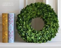 wedding photo - Boxwood Wreath, Preserved Boxwood Wreath, 12", Large Boxwood Wreath