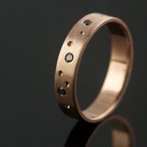 wedding photo - Roses & Rain // 14k Red Gold with Black Diamonds by VK Designs in Portland, OR