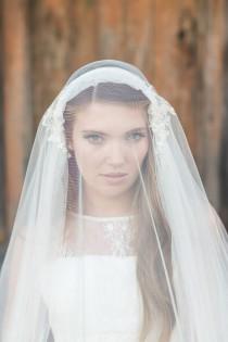 wedding photo - Bridal Cap Veil, Juliette Cap Veil, Wedding Veil, Floor length Veil, Double Layer Chapel Veil,  Bridal Veil, Tulle Veil,