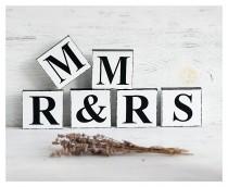 wedding photo - Mr and Mrs Sign Wedding Table, Signs for Wedding Sweetheart Table Decor, Mr and Mrs Letters, Mr & Mrs Sign Set, Mr and Mrs Wedding Blocks