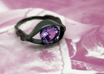 wedding photo -  Salvador Dali Eye Ring, Silver Ring, 3D printed in Sterling Silver with Amethyst, Gifts for Her, free shipping