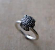 wedding photo - Old victorian button ring WOVEN Made to Order
