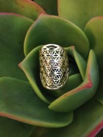 wedding photo - Flower of Life Galactivated Ring •  Sacred Geometry  Ring • Ancient Patterns of Life