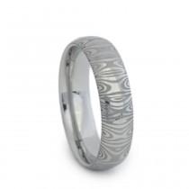 wedding photo - Damascus Ring Wedding Band (birds eye pattern), Stainless Steel Ring