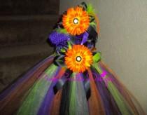 wedding photo - Halloween Gown,Infant Pageant Dress,Orange,Purple,Green,Black,Witch Costume,Baby Outfit,Infant Costume,Girl Clothes,Handmade Dress,PCD0004
